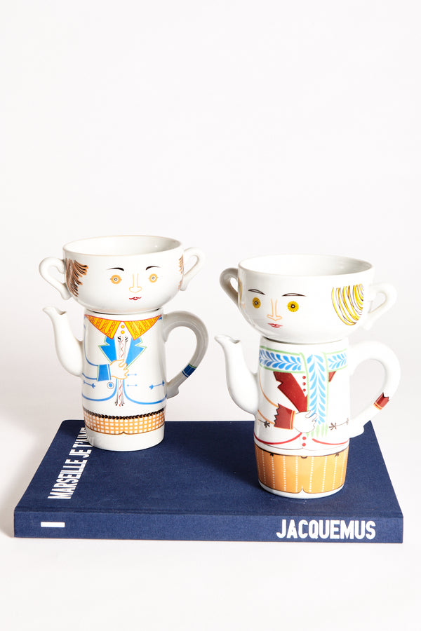 French Madame Artist Porcelain Coffee Set