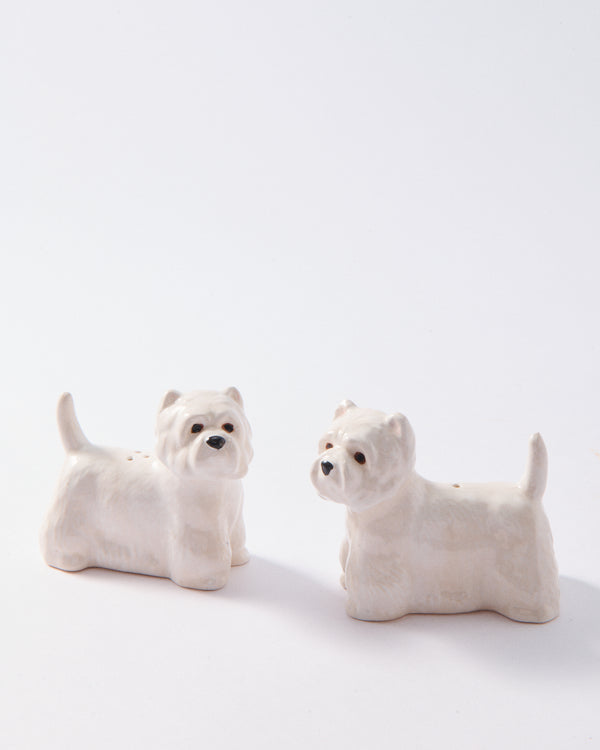 Handmade Ceramic Westie Salt & Pepper Shakers