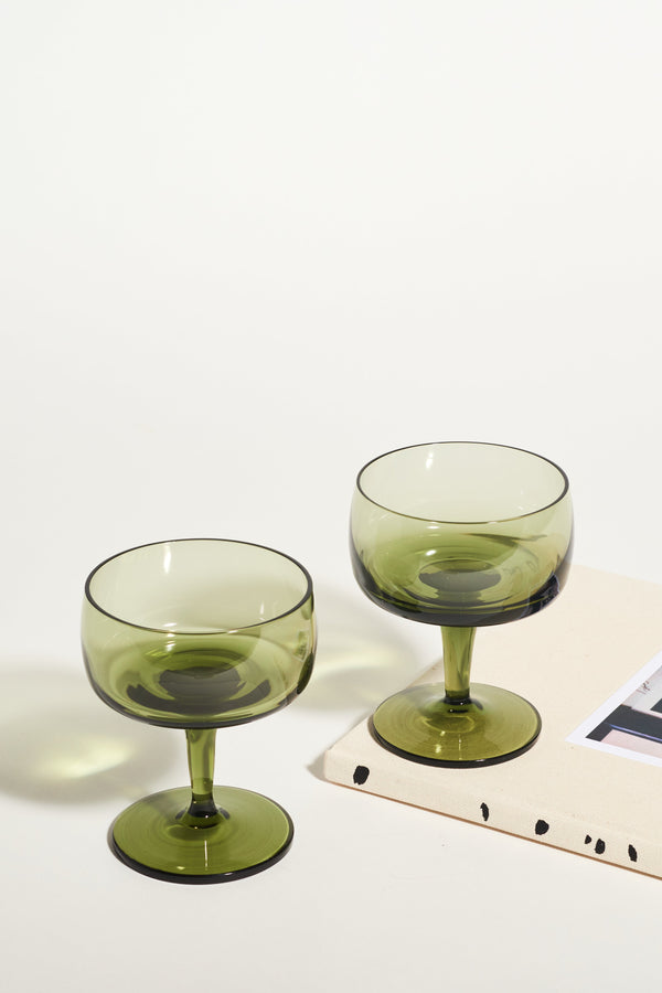 Olive Green Cocktail Glass