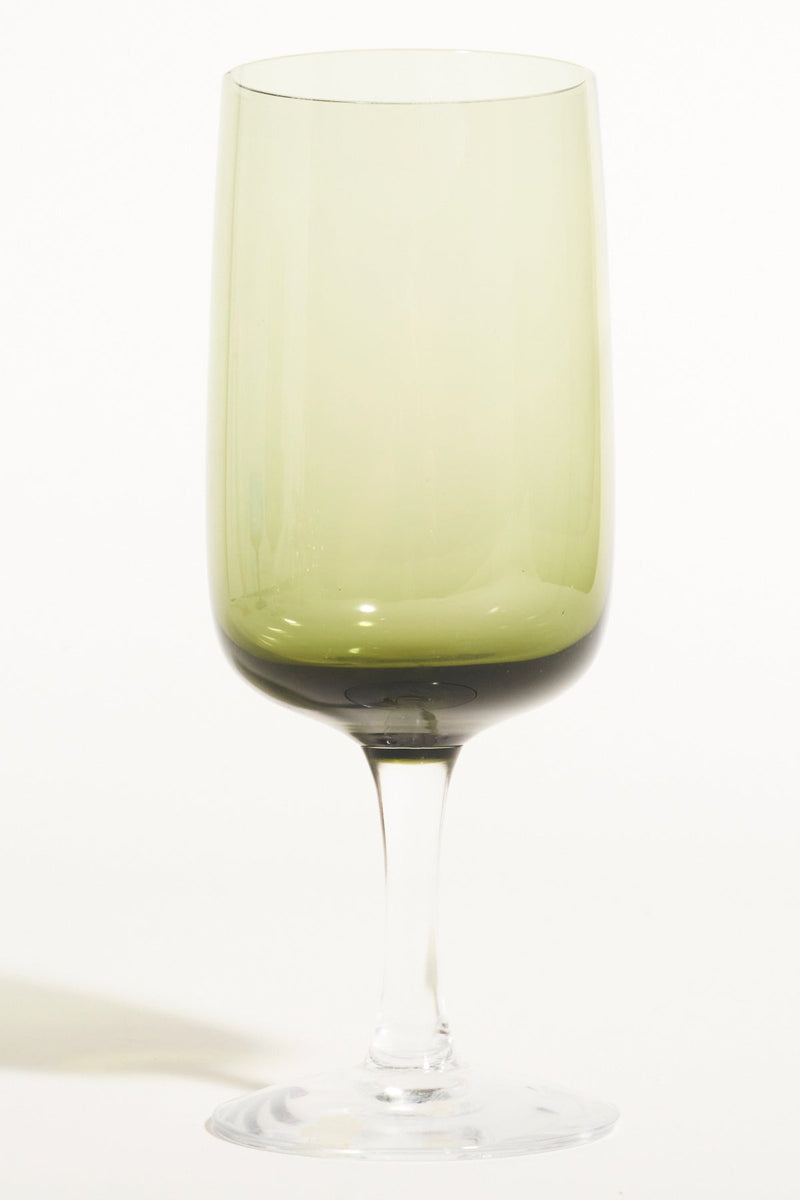 Olive Green Sheer Stem Wine Glass