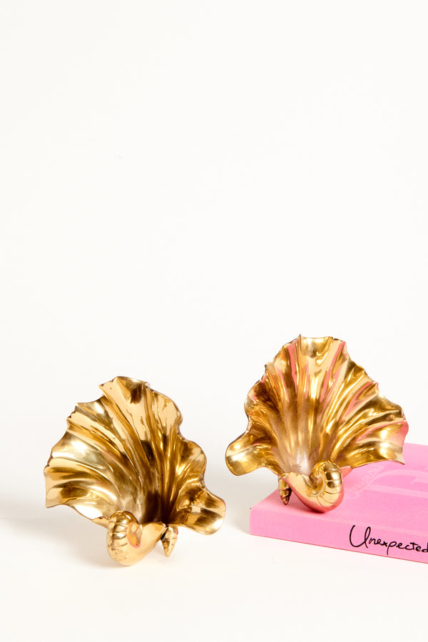 Golden Brass Clamshell Set of Two
