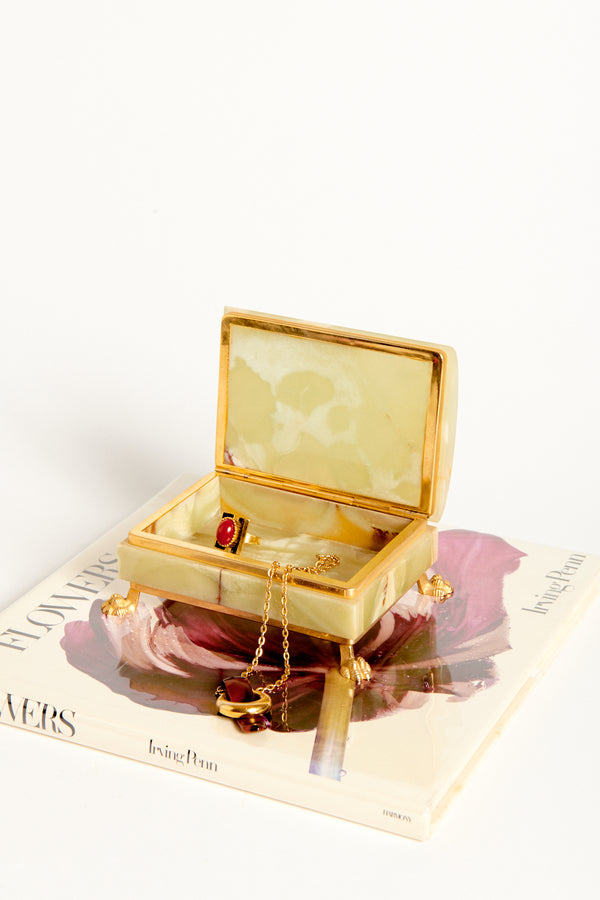 Onyx Footed Jewelry Box