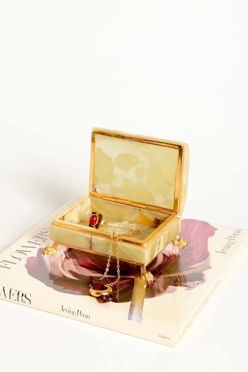 Onyx Footed Jewelry Box