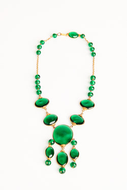 Beautiful Green Glass Statement Necklace