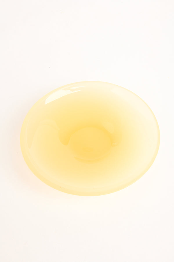 Creamy Yellow Murano Glass Small Snack Bowl Set of Two
