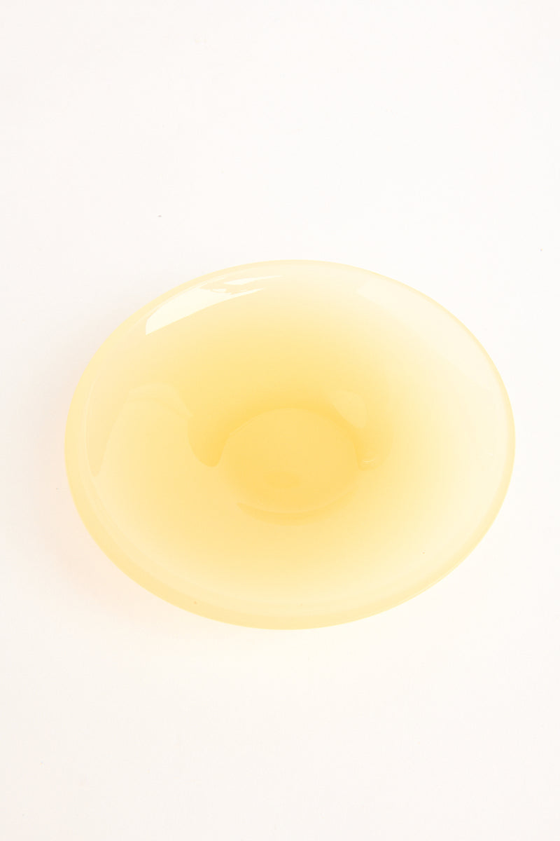 Creamy Yellow Murano Glass Small Snack Bowl Set of Two