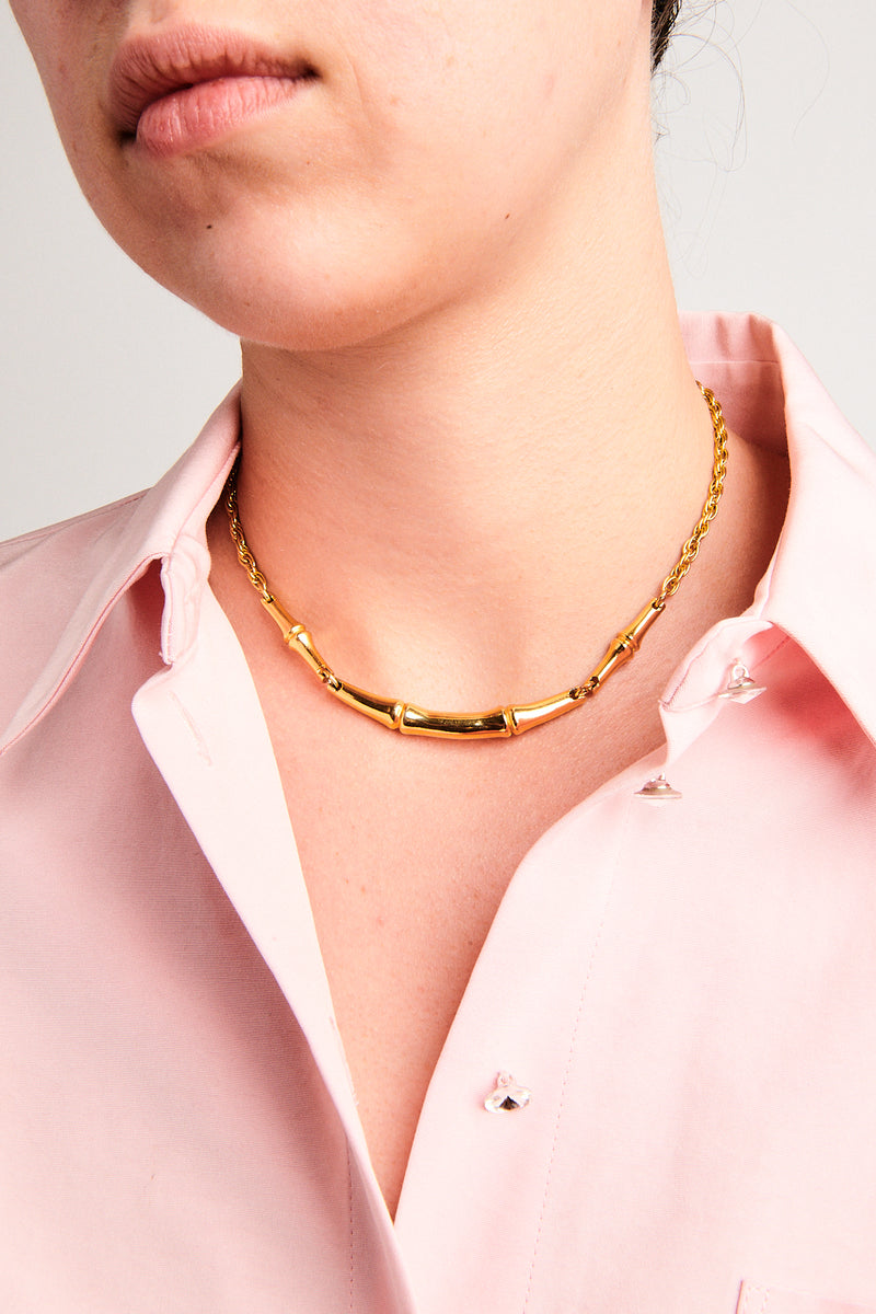 Bamboo Chain Collar Necklace