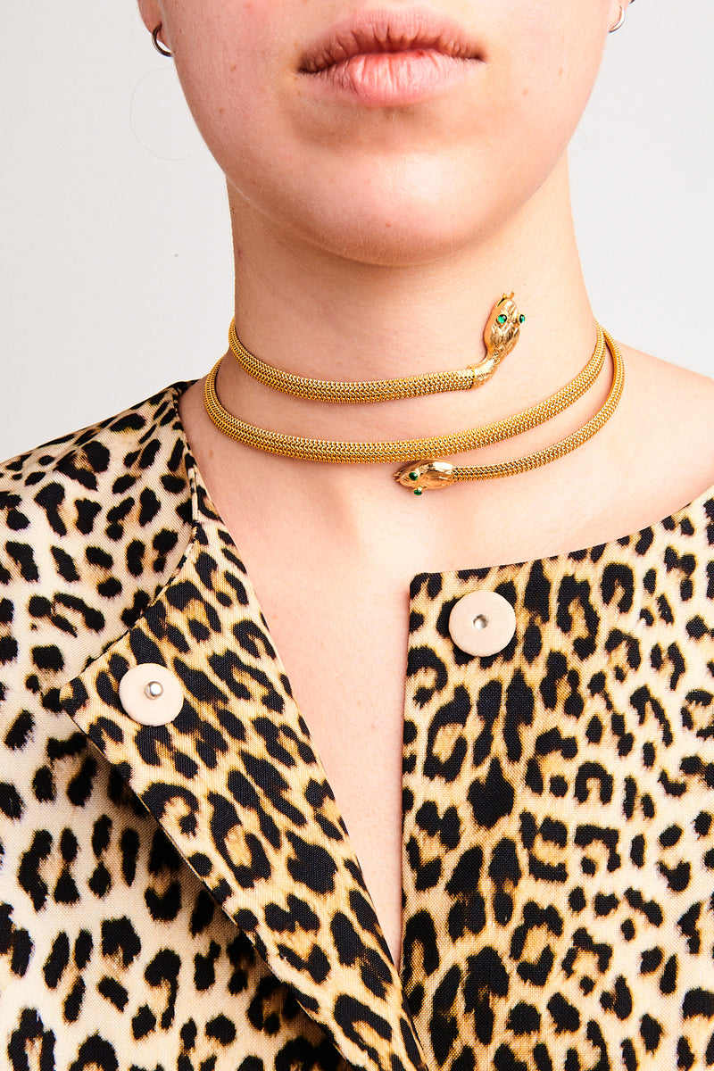 Woven Mesh Snake Choker Necklace