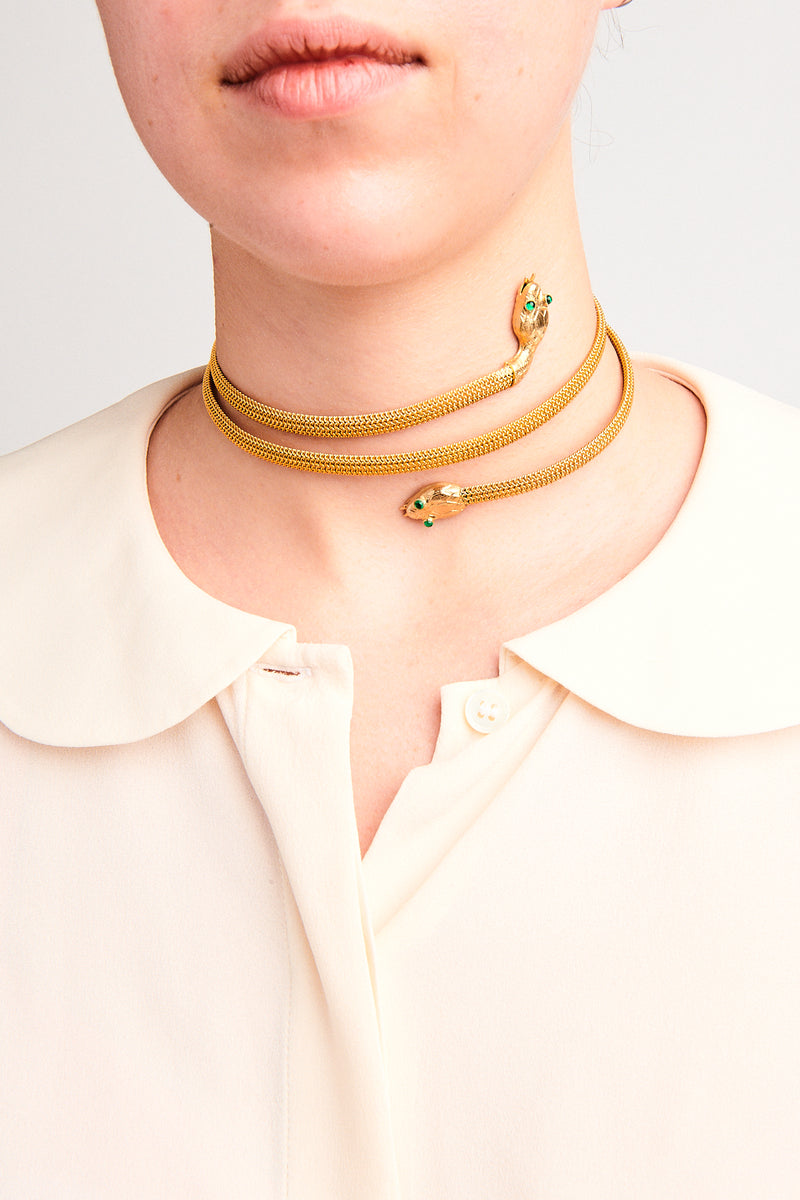 Woven Mesh Snake Choker Necklace