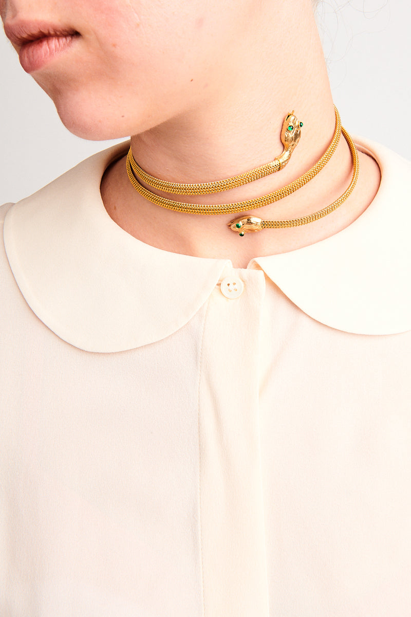 Woven Mesh Snake Choker Necklace