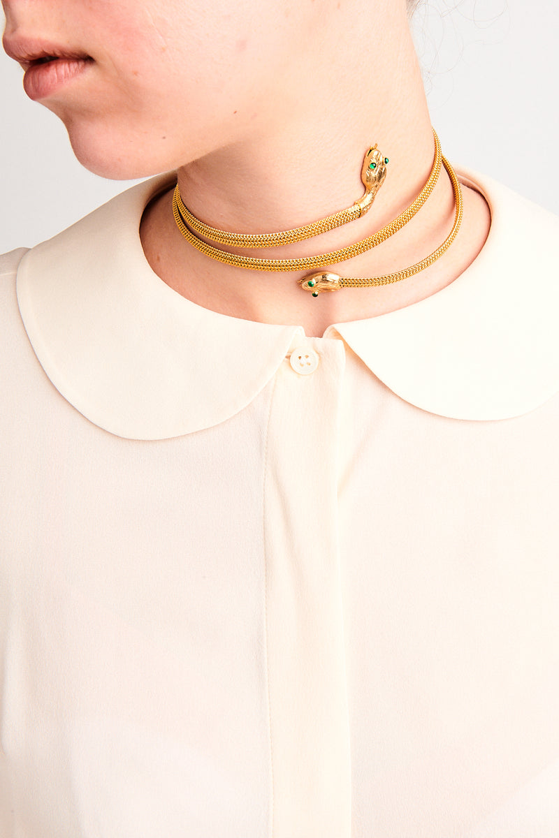 Woven Mesh Snake Choker Necklace