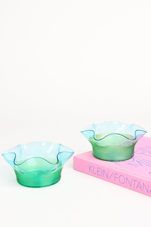 Sky Blue/Sea Green Ruffle Bowl Set of One