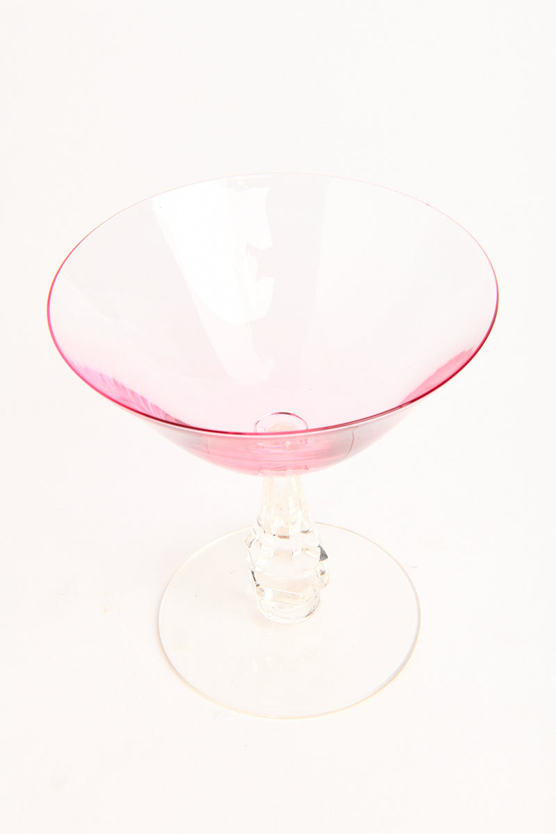 Cerise Pink Crystal Cocktail Glass