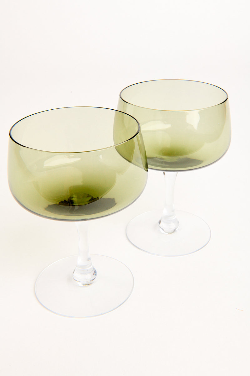 Sheer Green Cocktail Glass Set of Two