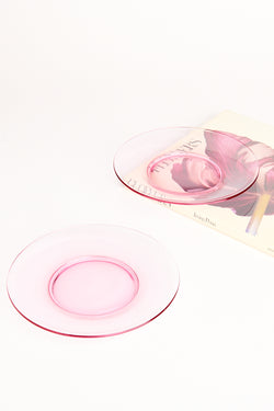 Pink Glass Plate Set of Two