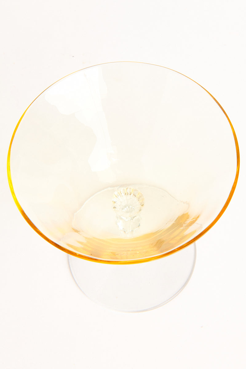 Yellow Waterfall Cocktail Glasses Set of Two