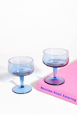 Light Sapphire Blue Cocktail Glass