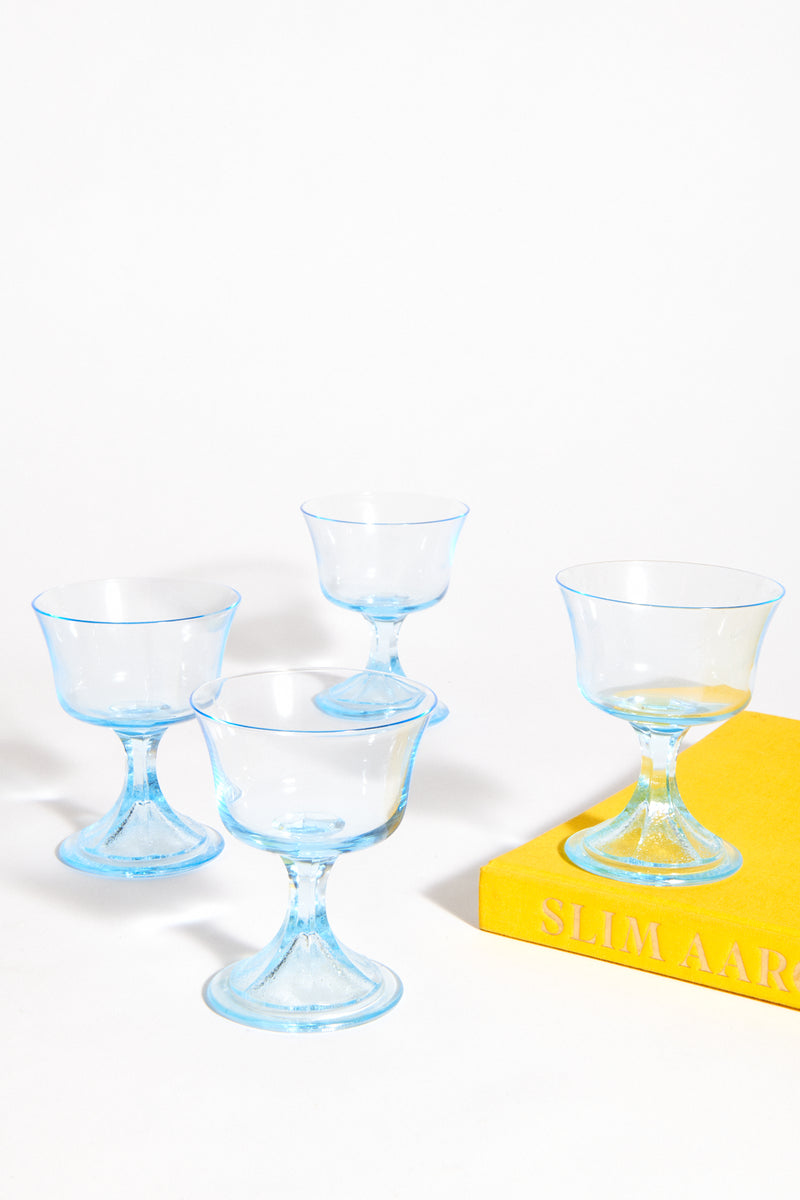 Aquamarine Pedestal Cocktail Glass