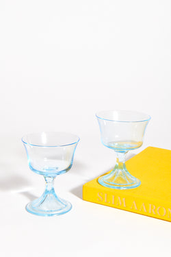 Aquamarine Pedestal Cocktail Glass
