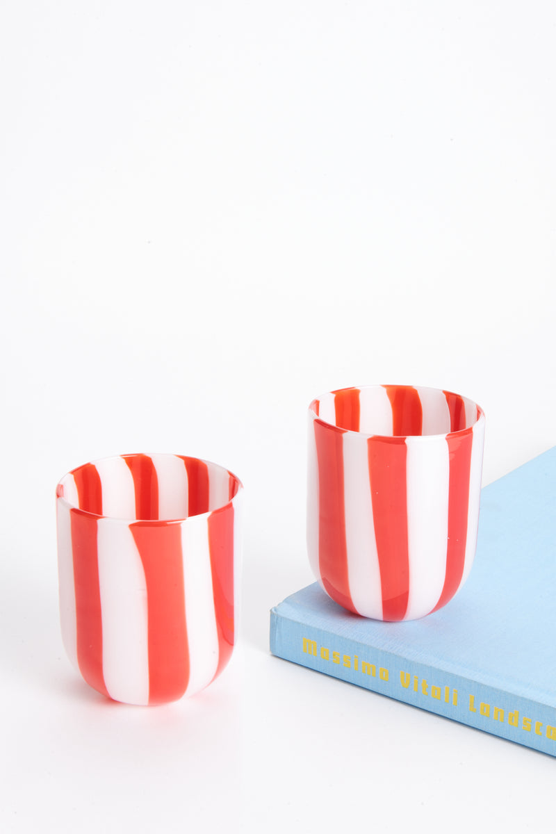 Candy Stripe Murano Glass Tumbler