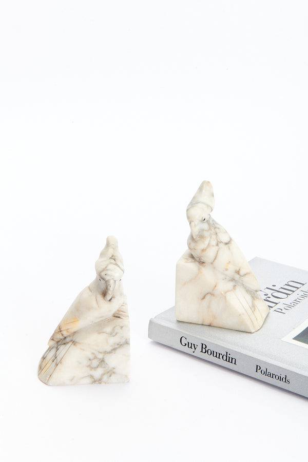 Italian Alabaster Parrot Bookend Set
