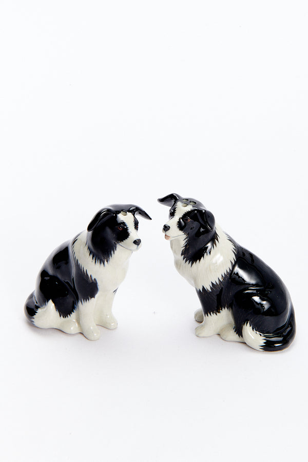 Handmade Ceramic Border Collie Salt & Pepper Shakers