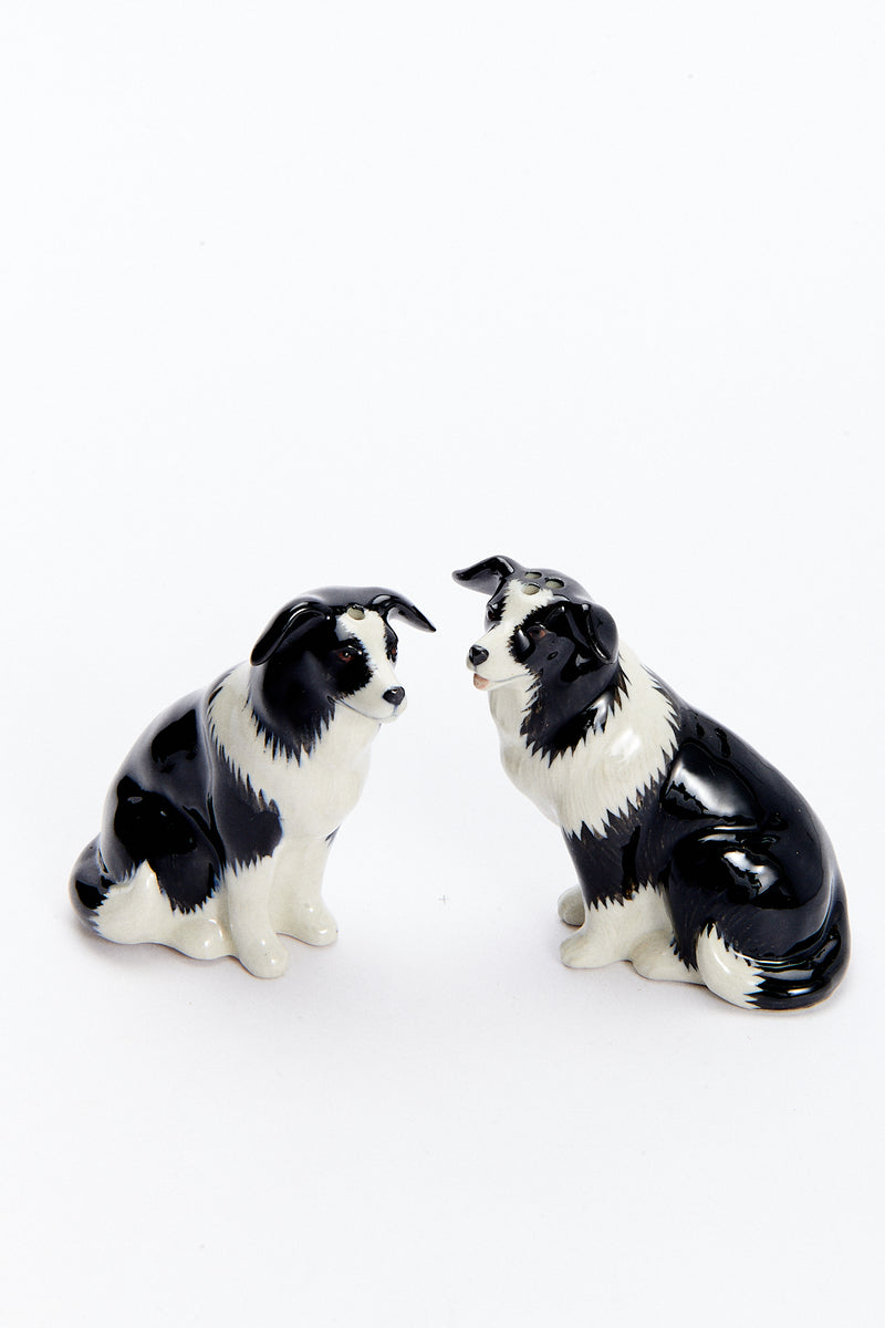 Handmade Ceramic Border Collie Salt & Pepper Shakers