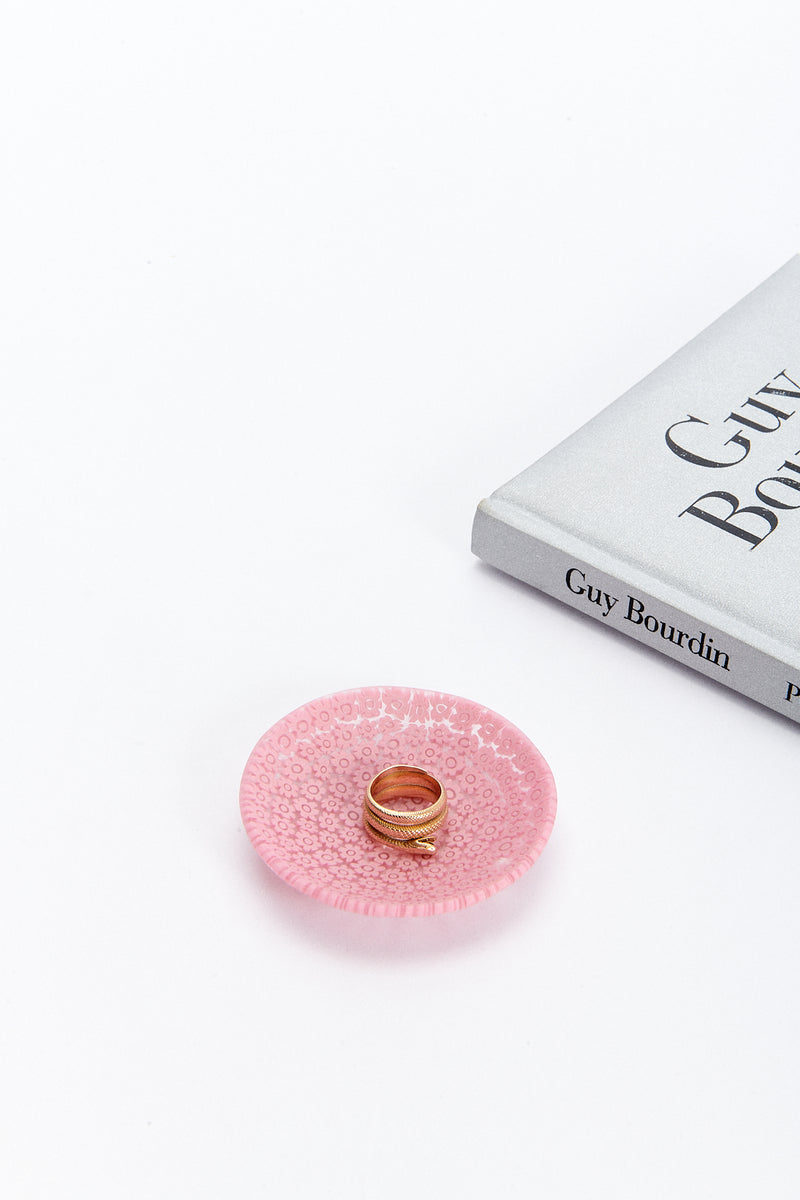 Murano Pink Daisy Millefiori Mini Dish