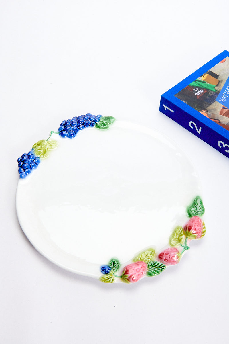 Hand Painted Italian Ceramic Berry Platter