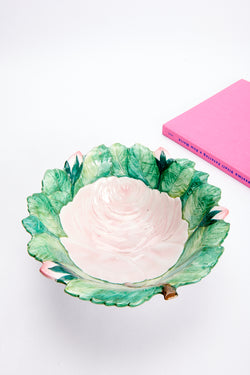 1950s Hand Painted Italian Rose Salad Bowl