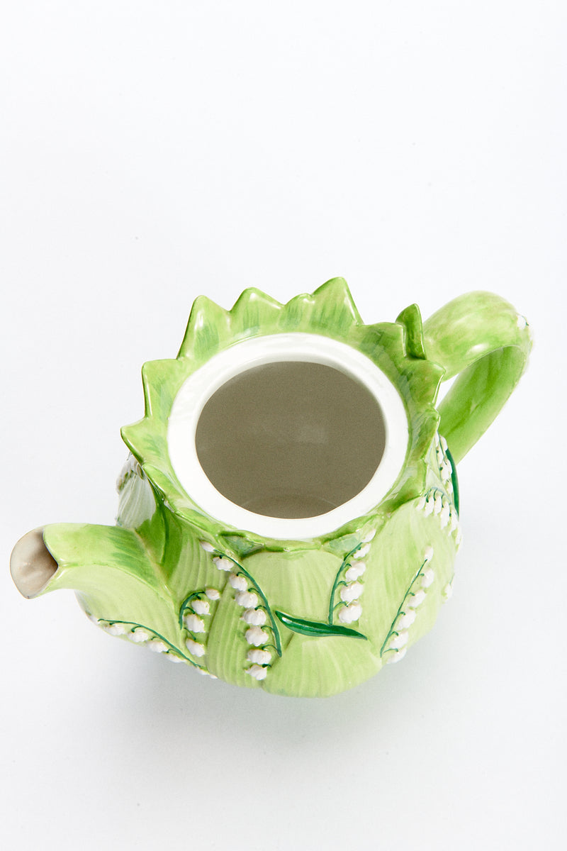 Lily of the Valley Ceramic Tea Set - Teapot, Creamer & Sugar Bowl