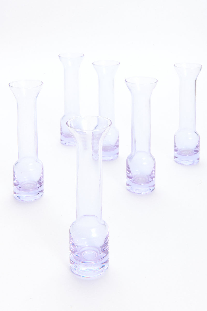 1970s Lavender Vodka Shot Glass Set and Bowl