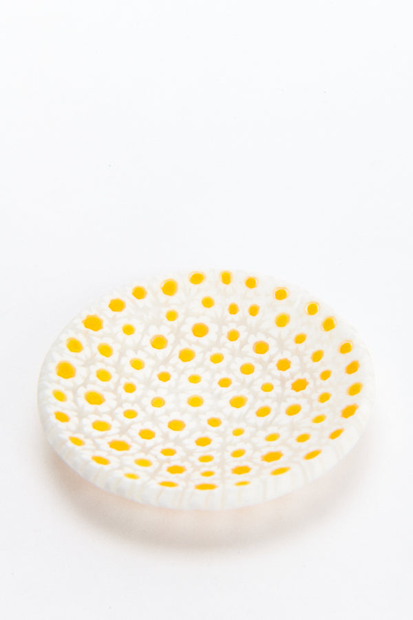 Italian White Daisy Murano Millefiori Mini Dish