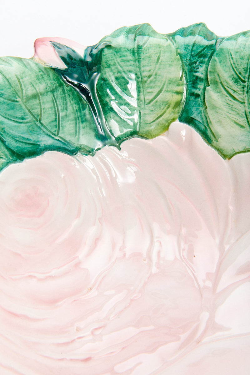1950s Hand Painted Italian Rose Salad Bowl