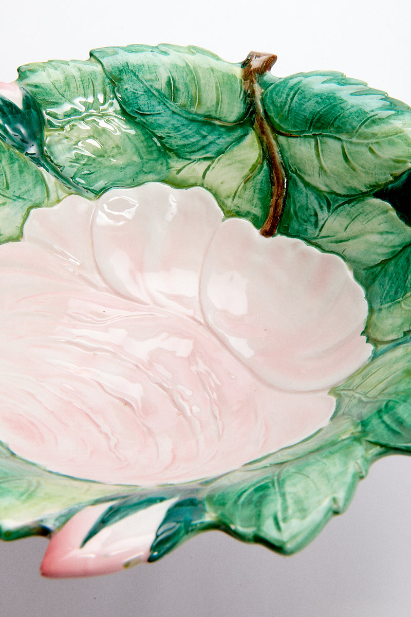 1950s Hand Painted Italian Rose Salad Bowl