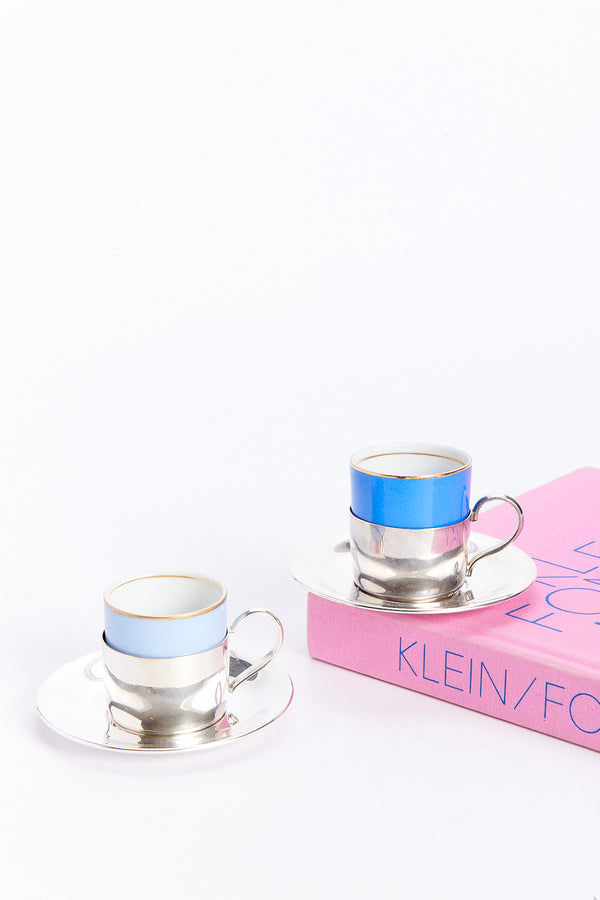 1960s Silver Demitasse Set of Two