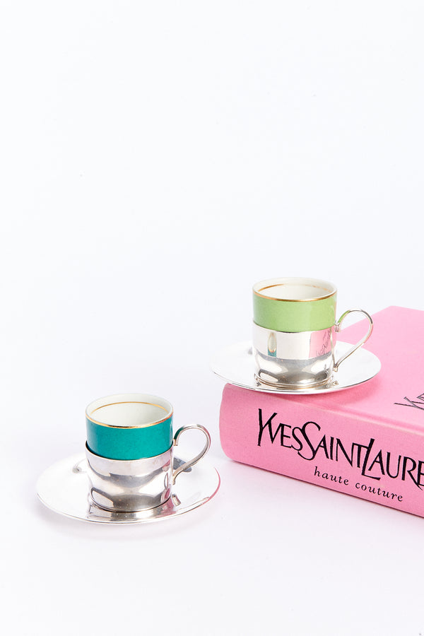 1960s Silver Demitasse Set of Two