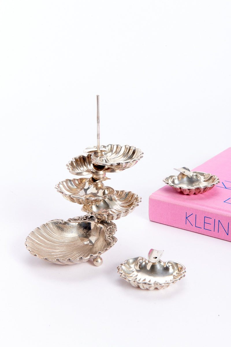 1960s 800 Silver Shell Party Ashtray Set