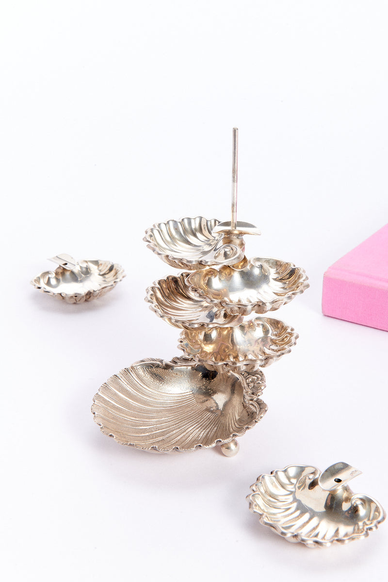 1960s 800 Silver Shell Party Ashtray Set
