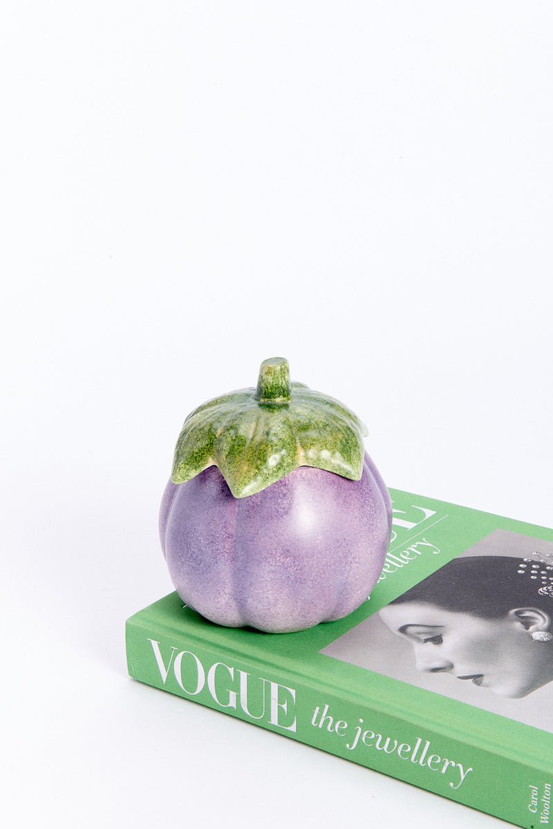 Italian Hand Crafted Ceramic Eggplant Sugar Pot