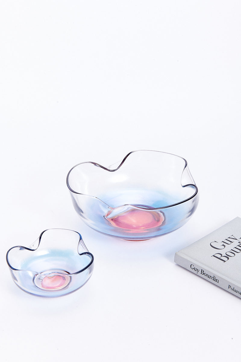 Ombré Rose Pink/Lilac/Blue Glass Chip & Dip Set