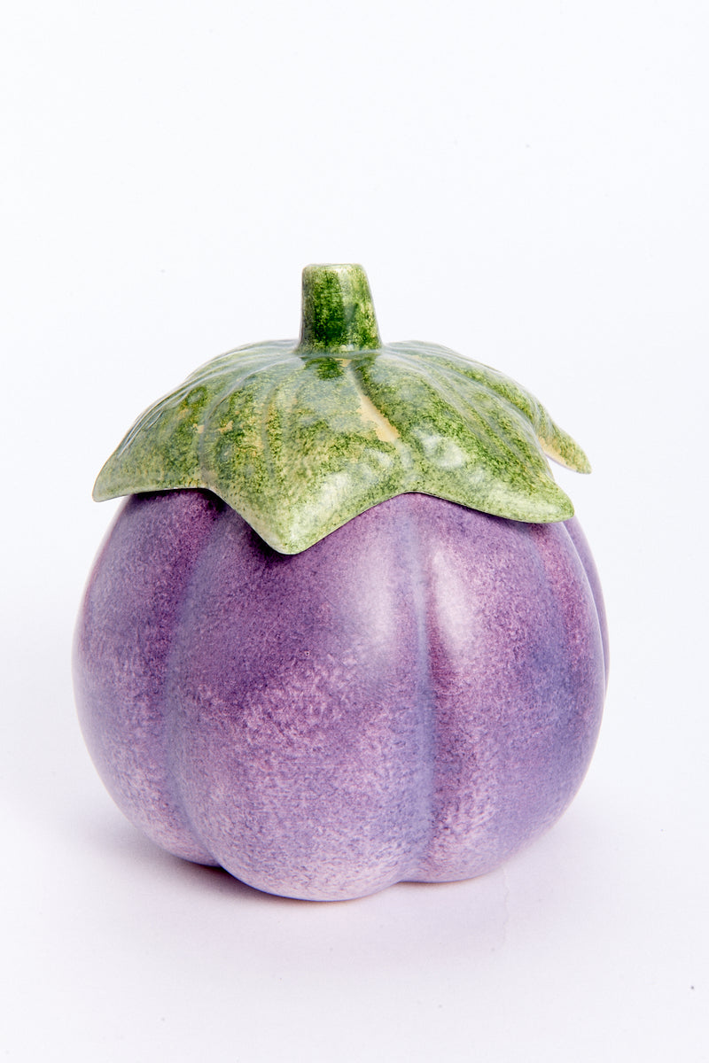 Italian Hand Crafted Ceramic Eggplant Sugar Pot
