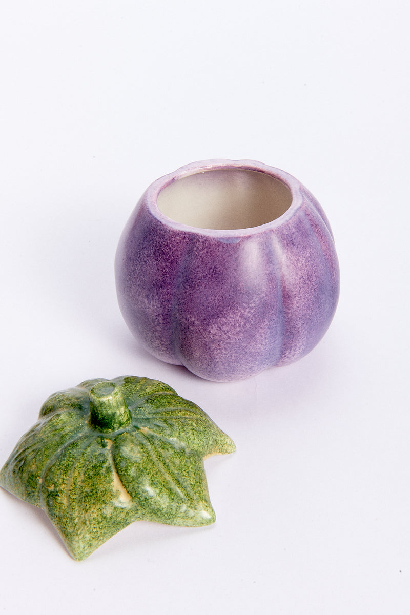 Italian Hand Crafted Ceramic Eggplant Sugar Pot