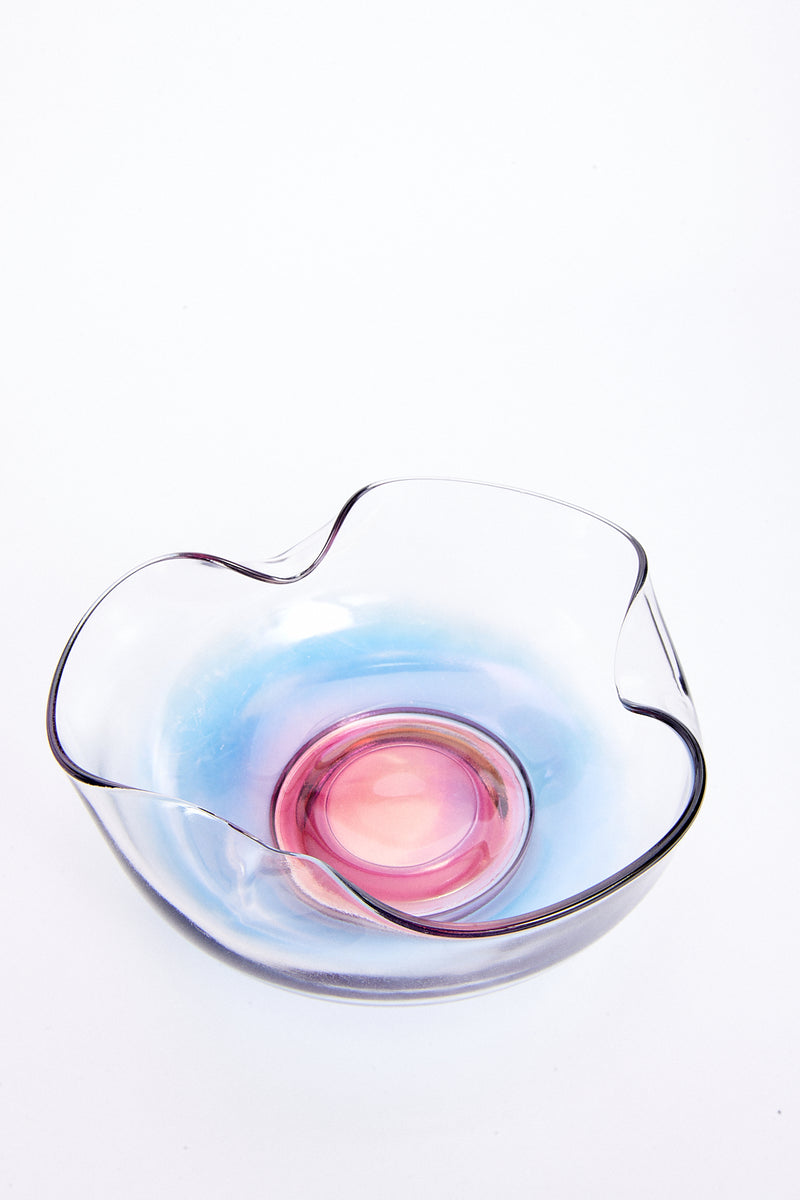 Ombré Rose Pink/Lilac/Blue Glass Chip & Dip Set