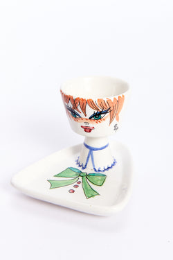 Italian Hand Painted Lady Egg Cup