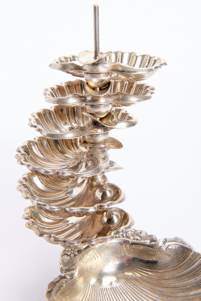 1960s 800 Silver Shell Party Ashtray Set