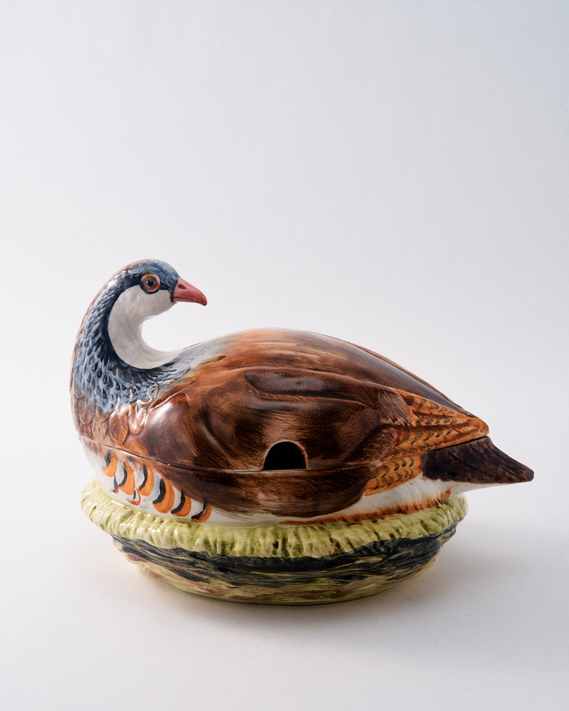 Italian Majolica Pheasant Tureen