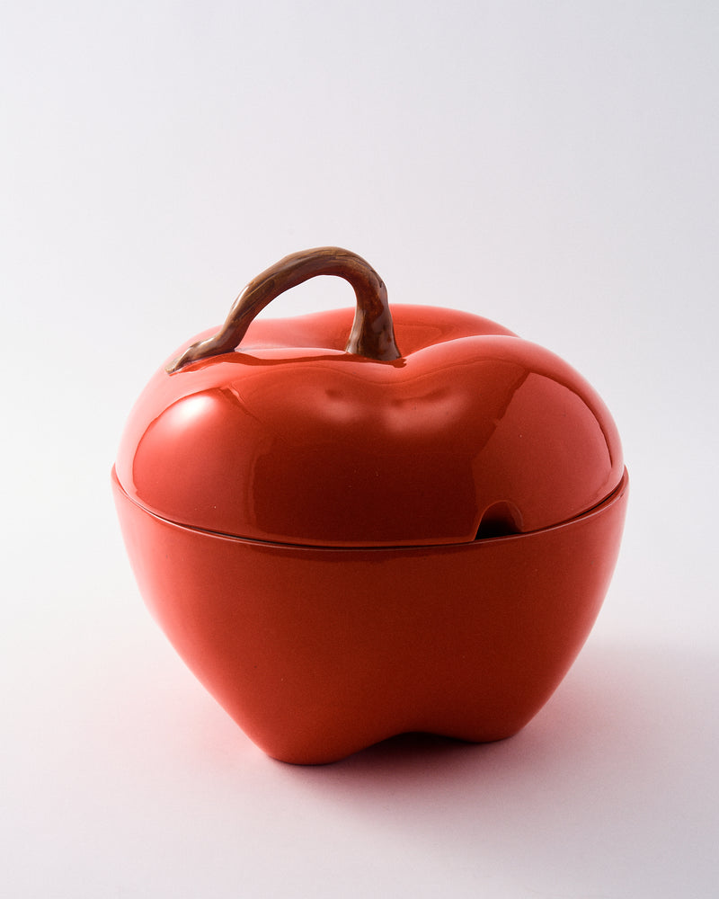 1960s Italian Hand Painted Apple Cookie Jar