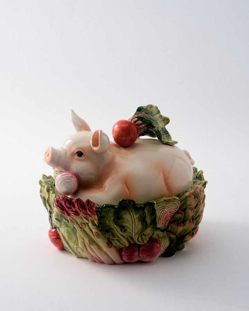 French Market Pig Veggie Tureen