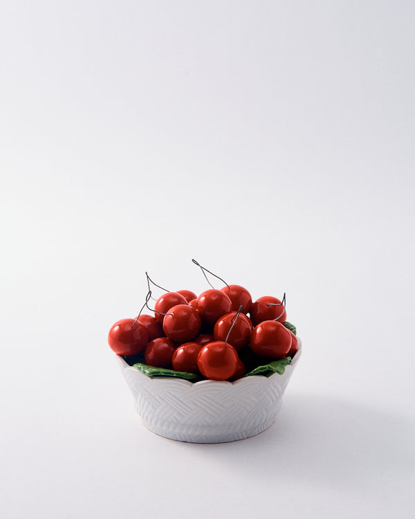 1960s Italian Hand Painted Bowl of Cherries